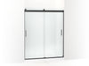 KOHLER K-706009-D3 Levity Sliding shower door, 74" H x 56-5/8 - 59-5/8" W, with 1/4" thick Frosted glass and blade handles