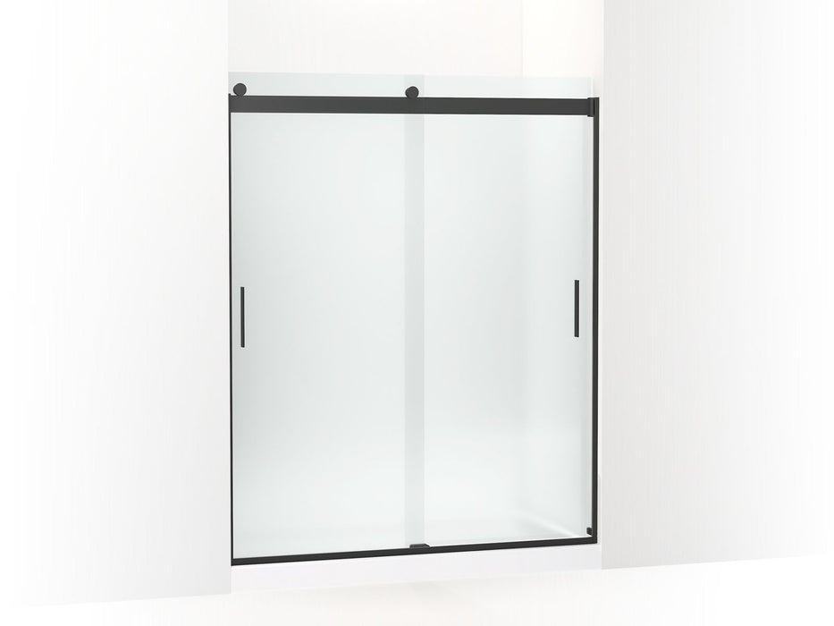 KOHLER K-706009-D3 Levity Sliding shower door, 74" H x 56-5/8 - 59-5/8" W, with 1/4" thick Frosted glass and blade handles