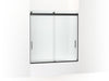 KOHLER K-706000-D3 Levity Sliding bath door, 62" H x 56-5/8 - 59-5/8" W, with 1/4" thick Frosted glass