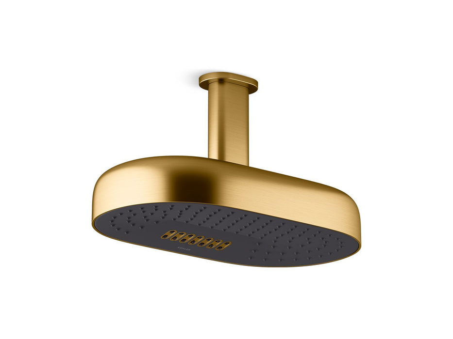 KOHLER K-26295-G Statement Oblong 14" two-function rainhead, 1.75 gpm