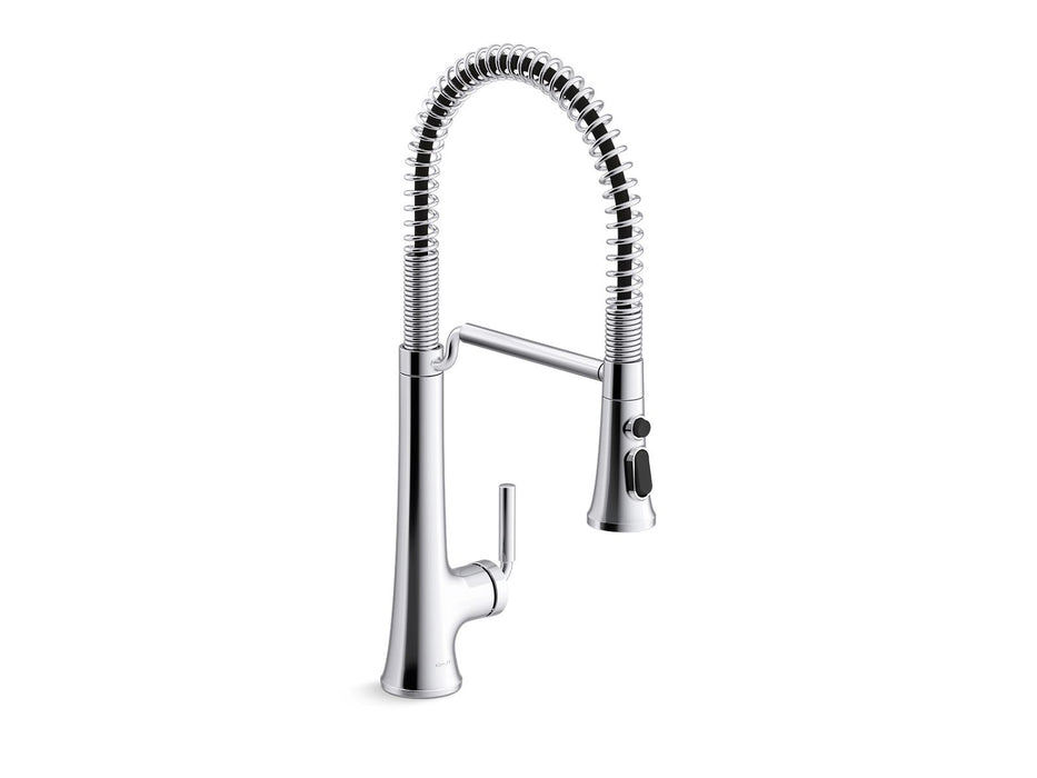 KOHLER K-23765 Tone Semi-professional pull-down kitchen sink faucet with three-function sprayhead