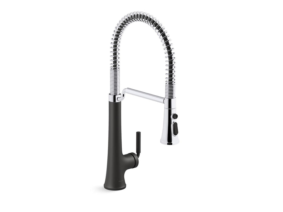 KOHLER K-23765 Tone Semi-professional pull-down kitchen sink faucet with three-function sprayhead
