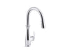 KOHLER K-29108 Bellera Touchless pull-down kitchen sink faucet with three-function sprayhead