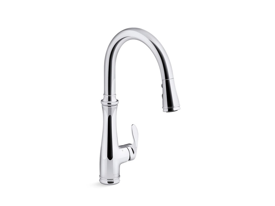 KOHLER K-29108 Bellera Touchless pull-down kitchen sink faucet with three-function sprayhead
