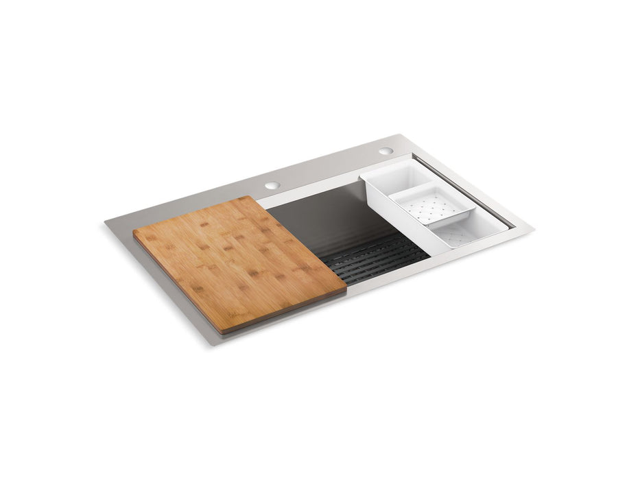 KOHLER K-80084-2PC Task 33" top-/undermount single-bowl workstation kitchen sink