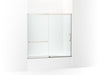 KOHLER Elate Sliding bath door, 56-3/4" H x 56-1/4 - 59-5/8" W with heavy 5/16" thick Crystal Clear glass