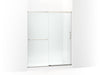 KOHLER Elate Sliding shower door, 70-1/2" H x 56-1/4 - 59-5/8" W, with 1/4" thick Crystal Clear glass