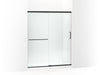 KOHLER Elate Sliding shower door, 70-1/2" H x 56-1/4 - 59-5/8" W, with 1/4" thick Crystal Clear glass