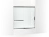 KOHLER Elate Sliding bath door, 56-3/4" H x 56-1/4 - 59-5/8" W with heavy 5/16" thick Crystal Clear glass
