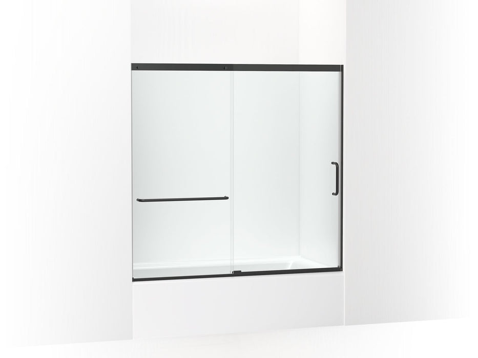 KOHLER Elate Sliding bath door, 56-3/4" H x 56-1/4 - 59-5/8" W with heavy 5/16" thick Crystal Clear glass