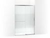 KOHLER Elate Sliding shower door, 75-1/2" H x 50-1/4 - 53-5/8" W, with heavy 5/16" thick Crystal Clear glass with privacy band