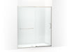 KOHLER K-707616-8L Elate Sliding shower door, 75-1/2" H x 62-1/4 - 65-5/8" W, with heavy 5/16" thick Crystal Clear glass