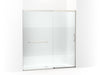 KOHLER K-707617-8G81 Elate Sliding shower door, 75-1/2" H x 68-1/4 - 71-5/8" W, with heavy 5/16" thick Crystal Clear glass with privacy band