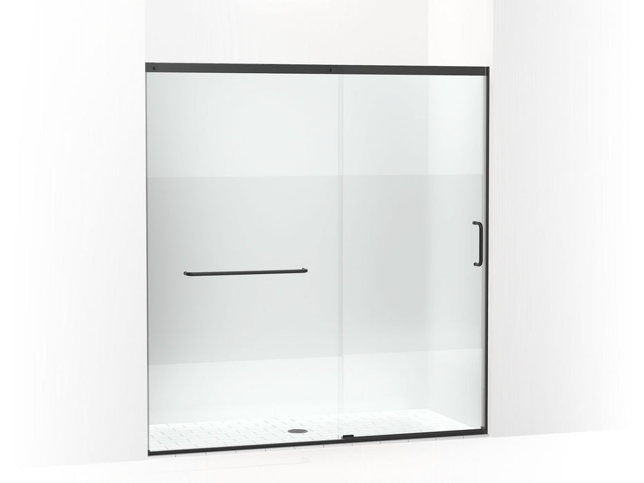 KOHLER K-707617-8G81 Elate Sliding shower door, 75-1/2" H x 68-1/4 - 71-5/8" W, with heavy 5/16" thick Crystal Clear glass with privacy band