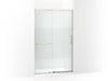 KOHLER K-707613-8G81 Elate Sliding shower door, 75-1/2" H x 44-1/4 - 47-5/8" W, with heavy 5/16" thick Crystal Clear glass with privacy band