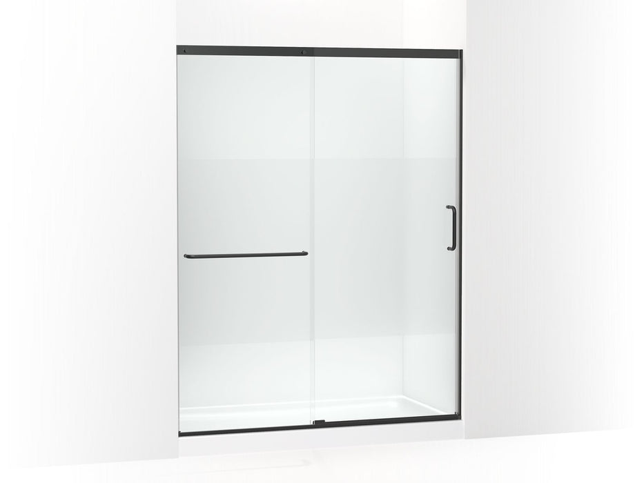 KOHLER K-707615-8G81 Elate Sliding shower door, 75-1/2" H x 56-1/4 - 59-5/8" W, with heavy 5/16" thick Crystal Clear glass with privacy band