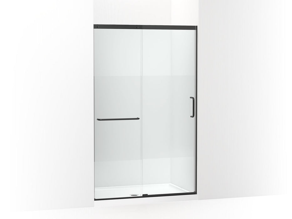 KOHLER K-707613-8G81 Elate Sliding shower door, 75-1/2" H x 44-1/4 - 47-5/8" W, with heavy 5/16" thick Crystal Clear glass with privacy band