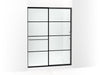 KOHLER Elate Sliding shower door, 75-1/2" H x 56-1/4 - 59-5/8" W, with heavy 5/16" thick Crystal Clear glass with rectangular grille pattern