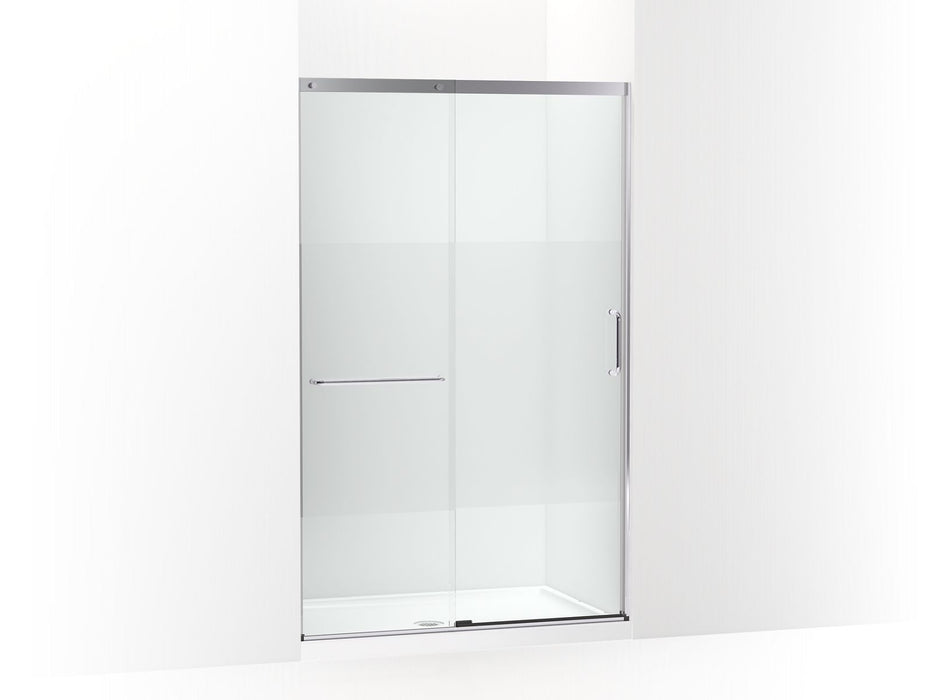 KOHLER K-707613-8G81 Elate Sliding shower door, 75-1/2" H x 44-1/4 - 47-5/8" W, with heavy 5/16" thick Crystal Clear glass with privacy band