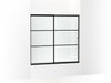 KOHLER K-707609-6G79 Elate Sliding bath door, 56-3/4" H x 56-1/4 - 59-5/8" W, with 1/4" thick Crystal Clear glass with rectangular grille pattern