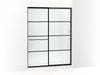 KOHLER Elate Sliding shower door, 75-1/2" H x 56-1/4 - 59-5/8" W, with heavy 5/16" thick Frosted glass with rectangular grille pattern