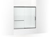 KOHLER Elate Sliding bath door, 56-3/4" H x 56-1/4 - 59-5/8" W with heavy 5/16" thick Crystal Clear glass with privacy band