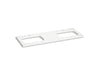 KOHLER Silestone 61" quartz vanity top with two rectangular cutouts for Carillon sinks