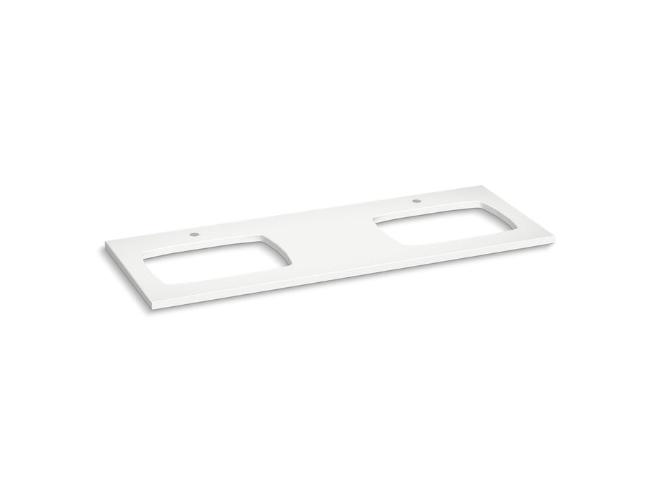 KOHLER Silestone 61" quartz vanity top with two rectangular cutouts for Carillon sinks