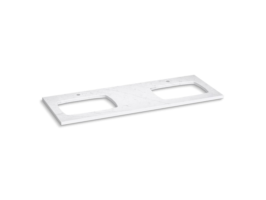 KOHLER K-28260 Silestone quartz 61" vanity top with double Carillon Rectangle cutouts