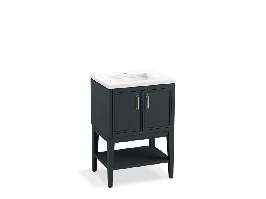 KOHLER K-33577-ASB Winnow 24" bathroom vanity cabinet with sink and quartz top