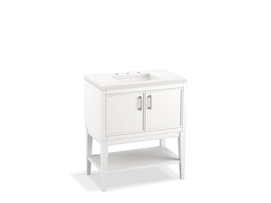 KOHLER K-33578-ASB Winnow 30" bathroom vanity cabinet with sink and quartz top