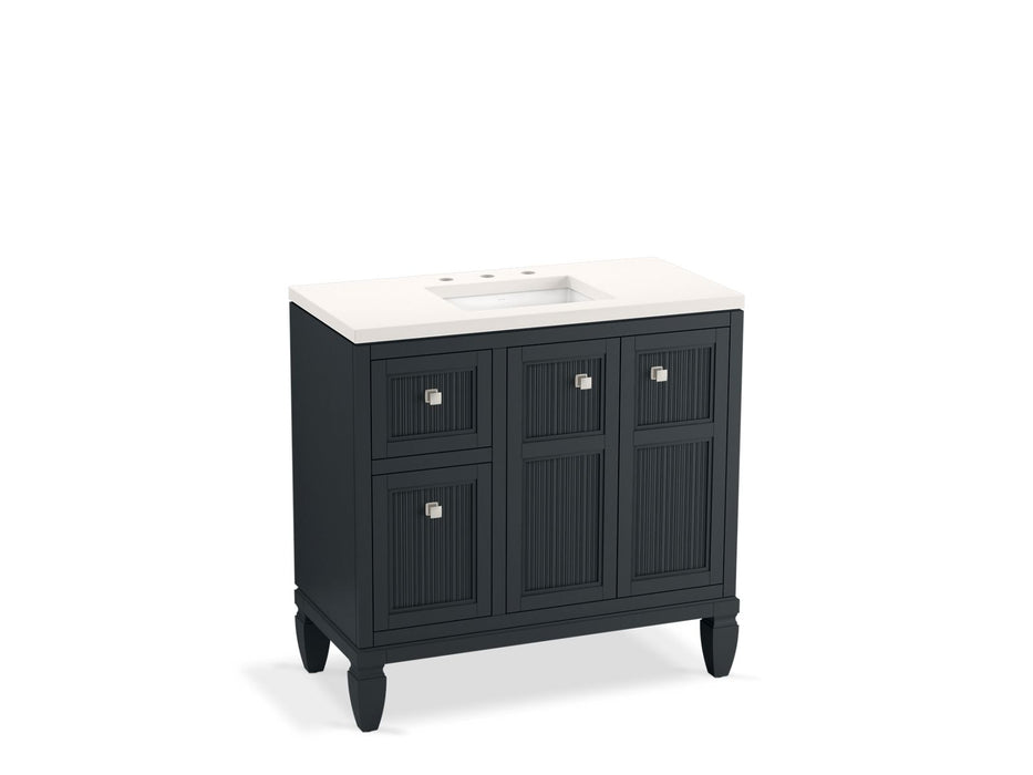KOHLER K-33537-ASB Hearthaven 36" bathroom vanity cabinet with sink and quartz top