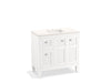KOHLER K-33537-ASB Hearthaven 36" bathroom vanity cabinet with sink and quartz top