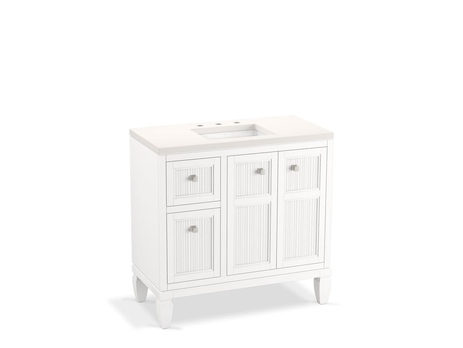 KOHLER K-33537-ASB Hearthaven 36" bathroom vanity cabinet with sink and quartz top