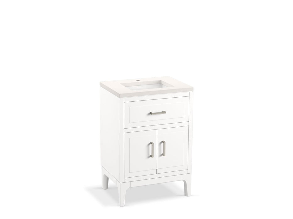KOHLER K-33551-ASB Seer 24" bathroom vanity cabinet with sink and quartz top