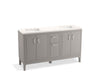 KOHLER K-33555-ASB Seer 60" bathroom vanity cabinet with sinks and quartz top