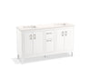 KOHLER K-33555-ASB Seer 60" bathroom vanity cabinet with sinks and quartz top