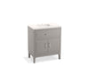 KOHLER K-33552-ASB Seer 30" bathroom vanity cabinet with sink and quartz top
