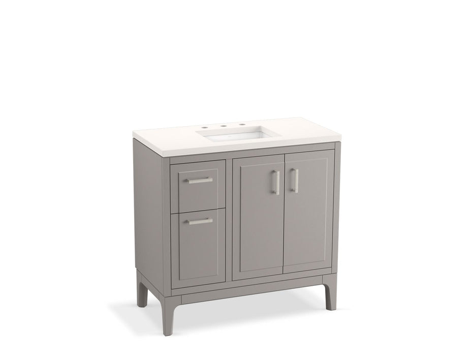 KOHLER K-33553-ASB Seer 36" bathroom vanity cabinet with sink and quartz top