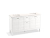 KOHLER K-33527-ASB Helst 60" bathroom vanity cabinet with sinks and quartz top