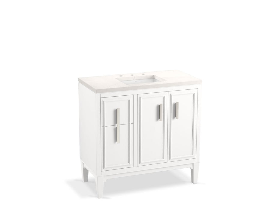 KOHLER K-33545-ASB Southerk 36" bathroom vanity cabinet with sink and quartz top