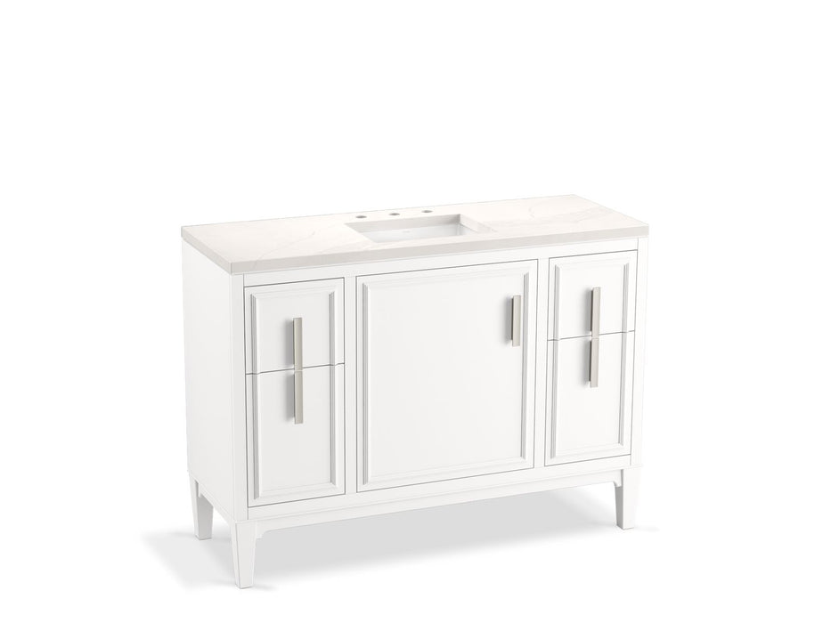 KOHLER K-33546-ASB Southerk 48" bathroom vanity cabinet with sink and quartz top