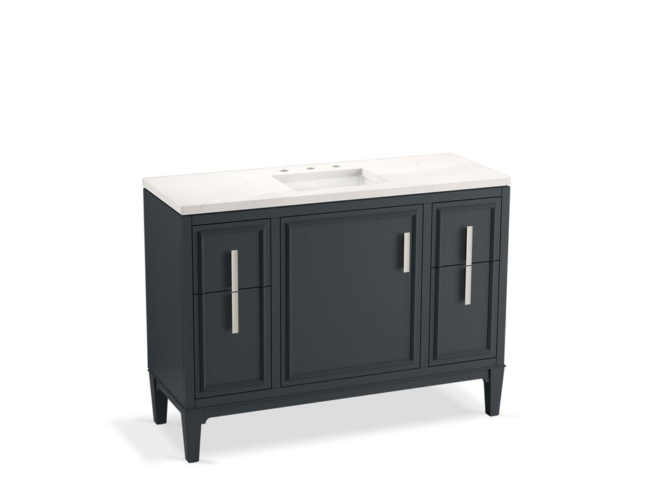 KOHLER K-33546-ASB Southerk 48" bathroom vanity cabinet with sink and quartz top