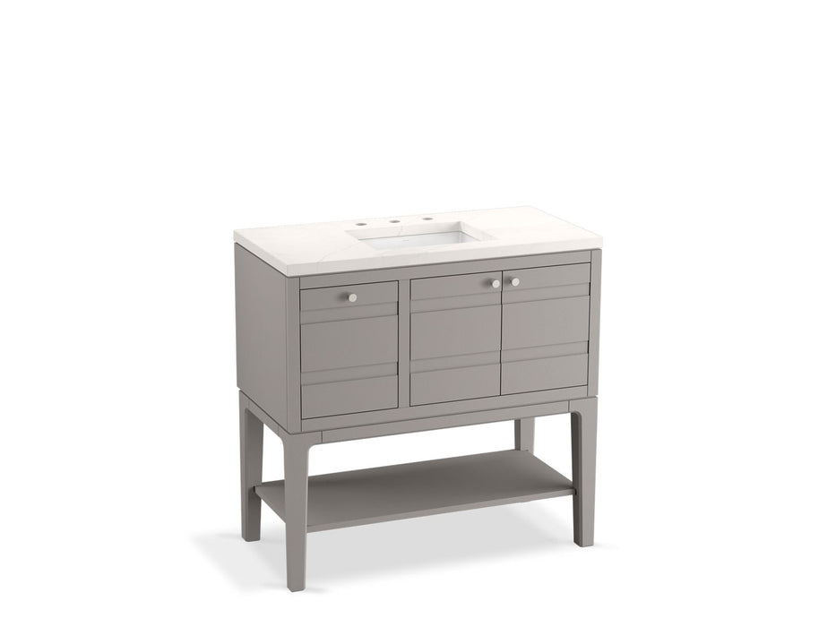 KOHLER K-33524-ASB Helst 36" bathroom vanity cabinet with sink and quartz top