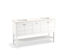 Load image into Gallery viewer, KOHLER K-33525-ASB Helst 60&amp;quot; bathroom vanity cabinet with sinks and quartz top
