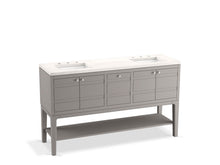 Load image into Gallery viewer, KOHLER K-33525-ASB Helst 60&amp;quot; bathroom vanity cabinet with sinks and quartz top
