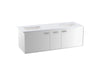 KOHLER Jute 60" wall-hung bathroom vanity cabinet with sinks and quartz top