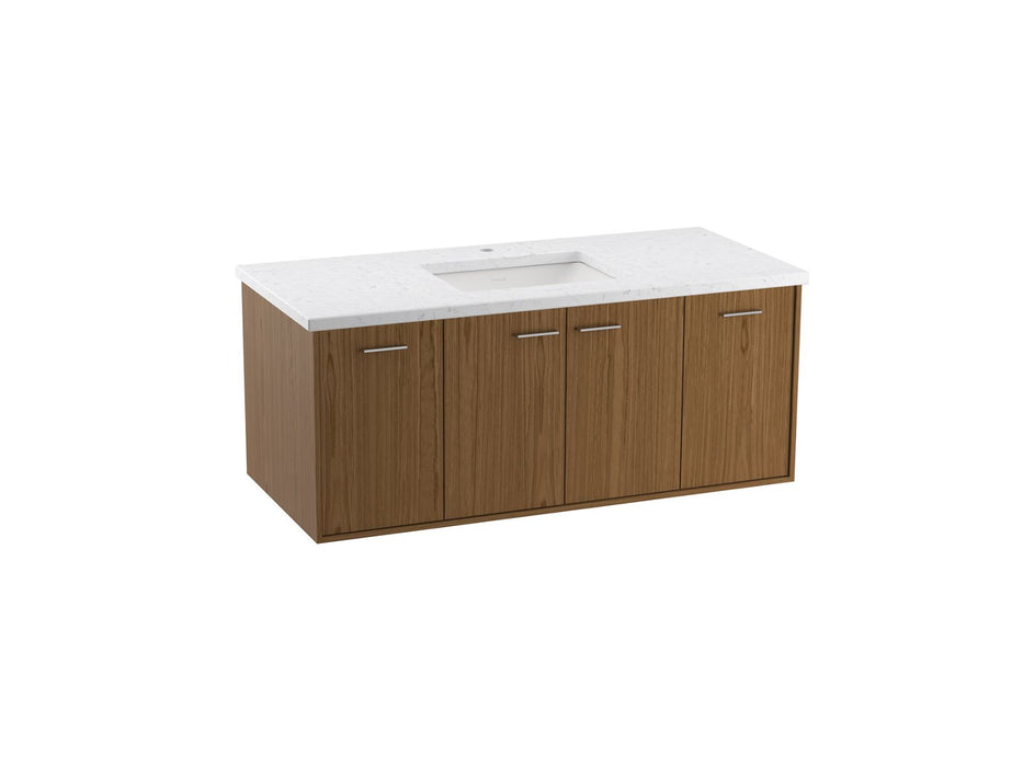KOHLER Jute 48" wall-hung bathroom vanity cabinet with sink and quartz top