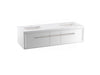 KOHLER Lodern 60" wall-hung bathroom vanity cabinet with sinks and quartz top