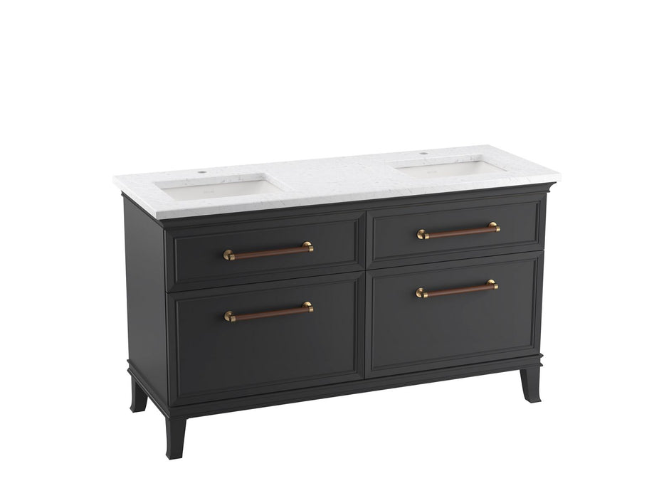 KOHLER Artifacts™ 60" bathroom vanity cabinet with sinks and quartz top